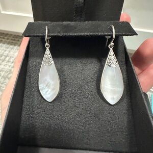 Annika Witt sterling silver & mother of pearl tear drop earrings. Ready to gift!